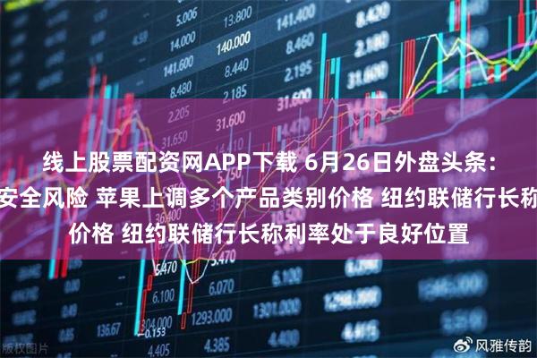 线上股票配资网APP下载 6月26日外盘头条：霍尔木兹海峡再现安全风险 苹果上调多个产品类别价格 纽约联储行长称利率处于良好位置